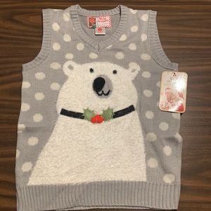 NWT Great Christmas sweater vest white polar bear